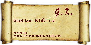 Grotter Klára névjegykártya